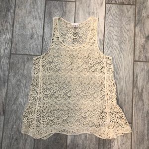 Sheer crocheted tank top
